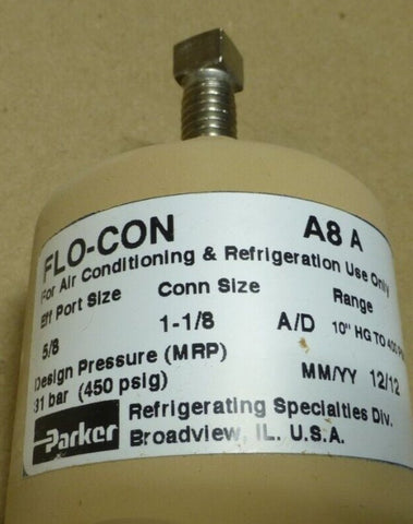 PARKER FLO - CON 101708 INLET PRESSURE REGULATOR A8 A8A , 5/8" PORT , 1 - 1/8" CONN - Royal Equipment Parker