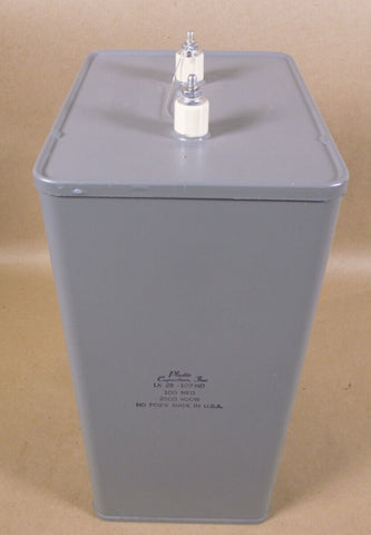 Plastic Capacitors Inc. LK25 - 107ND LK 25 - 107ND Capacitor 100MFD 2500VDCW USA - Royal Equipment PLASTIC CAPACITORS