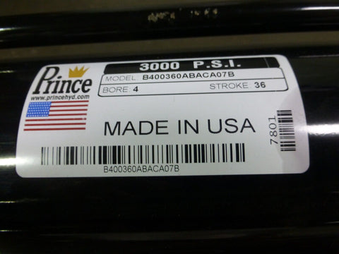 Prince Hydraulic B400360ABACA07B Tie Rod Cylinder 3000PSI, Bore 4" x 36" Stroke - Royal Equipment PRINCE HYDRAULIC