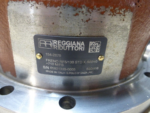 REGGIANA RIDUTTORI 154 - 2878 GEARBOX FRENO RF5/130 STD X RR310 +710 M/FS *ITALY* - Royal Equipment REGGIANA RIDUTTORI