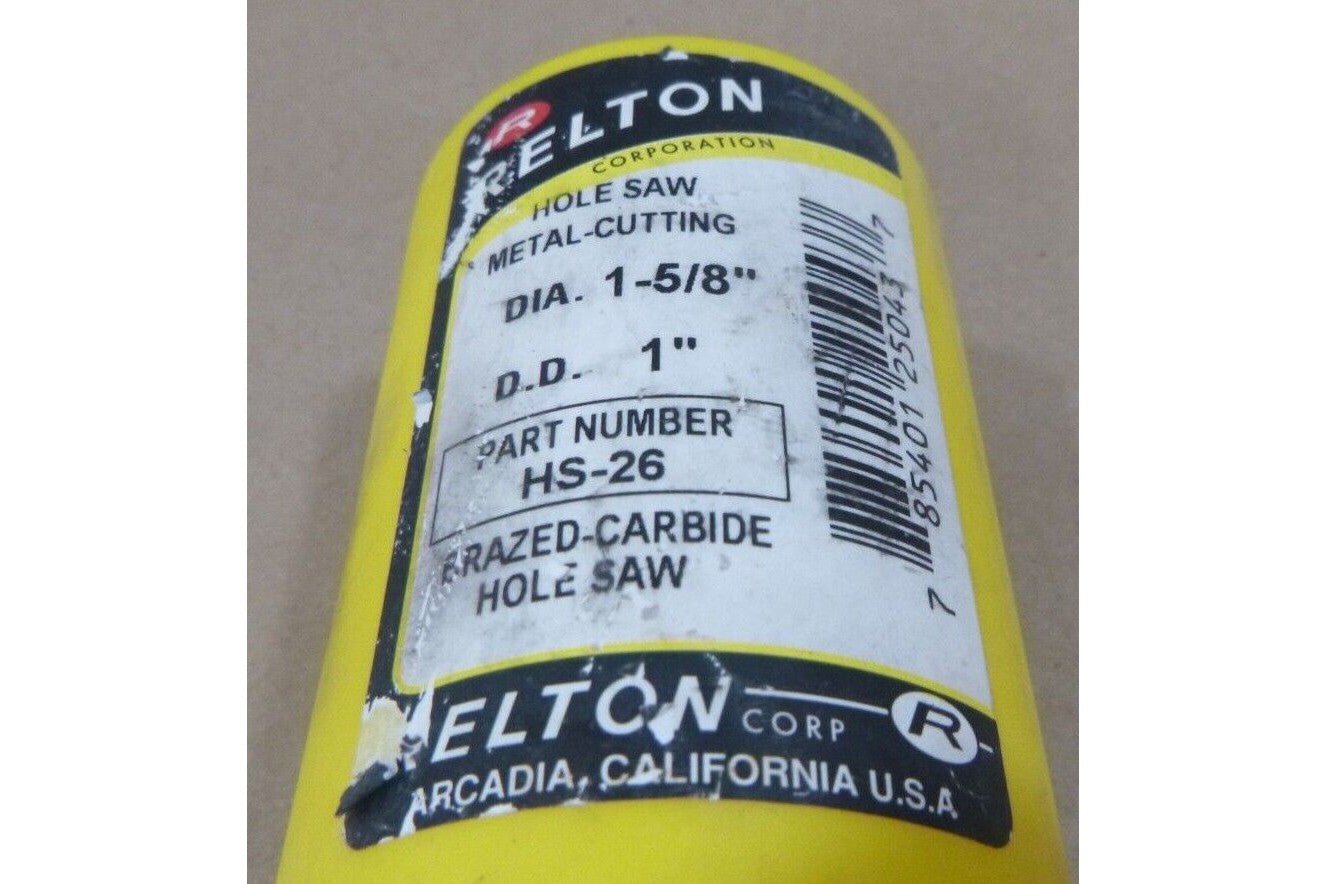 RELTON HS-26 1-5/8" Dia., 1" Cutting Depth, Carbide Tipped Hole Saws | Industrial MRO Tools and Replacement Industrial Equipment Components
