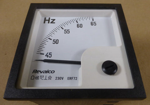 Revalco ERF72 45 - 65 230V HZ Meter Pointer Frequency 0 - 65HZ , 72x72mm - Royal Equipment REVALCO