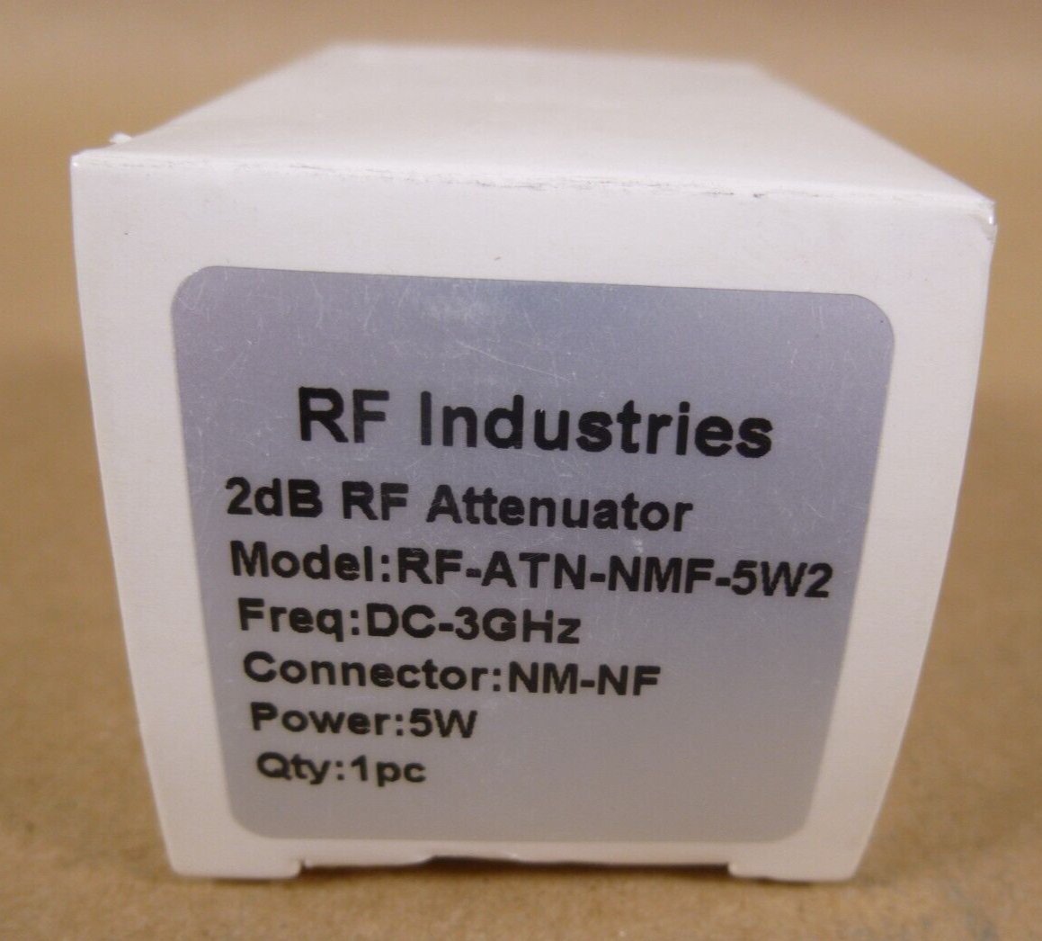 RF Industries RF-ATN-NMF-5W2 2dB RF Attenuator , 3GHz DC , NM-NF , 5 Watt | Industrial MRO Replacement Parts, Manufacturing Machine Parts &amp; Components, Heavy Equipment Parts Supplier