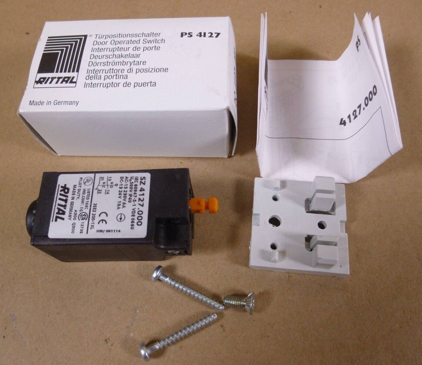 Rittal SZ 4127.000 500V Cabinet Door Switch 500V *Made In Germany* | Industrial MRO Replacement Parts, Manufacturing Machine Parts &amp; Components, Heavy Equipment Parts Supplier