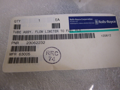 Rolls Royce 23062232 Flow Limiter To Fuel Tube T - 56 Aircraft 4710 - 01 - 433 - 3205 - Royal Equipment ROLLS ROYCE