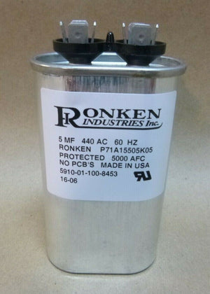 RONKEN P71A15505K05 CAPACITOR 5MF 440VAC 60HZ 5000AFC *MADE IN USA* - Royal Equipment RONKEN