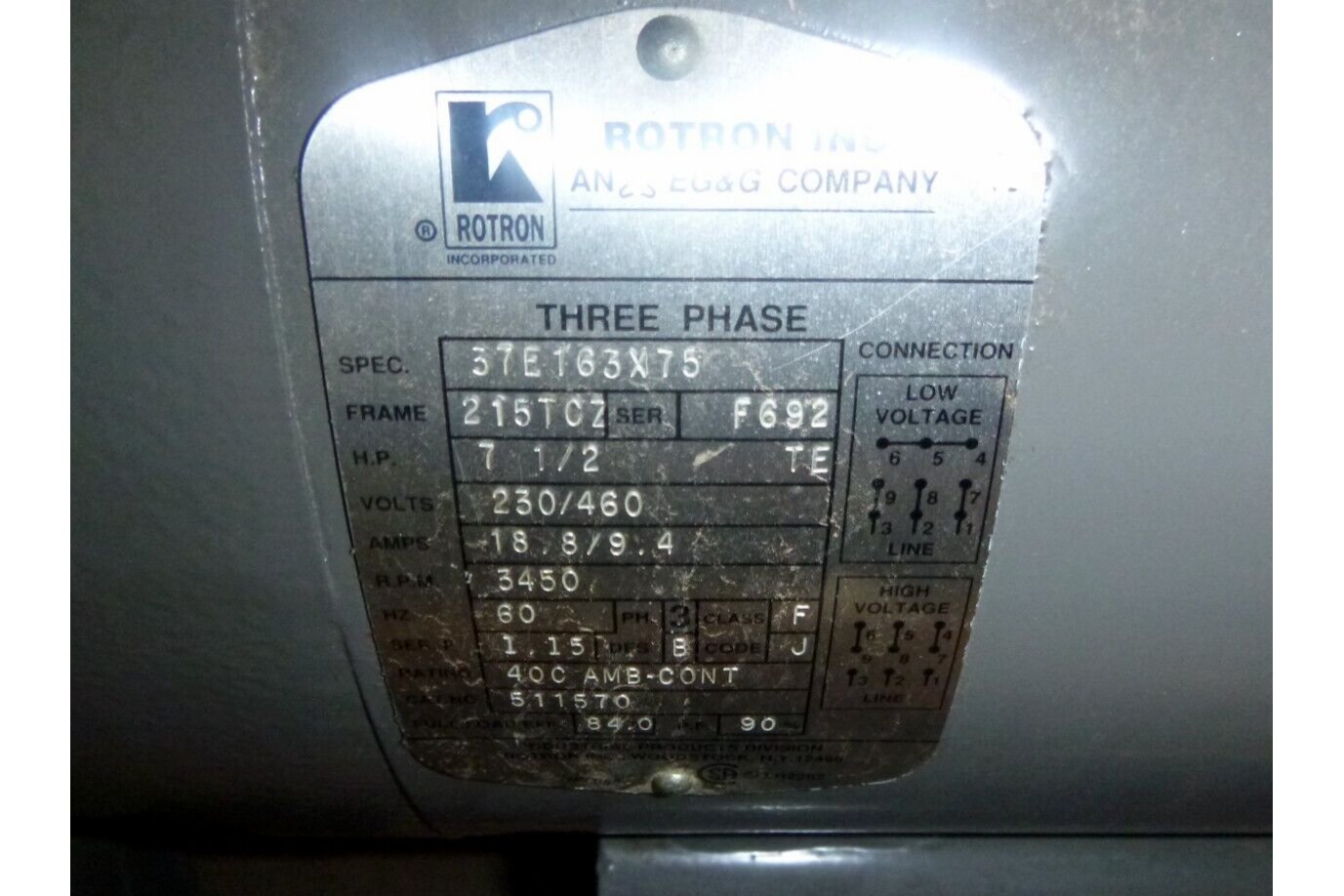 Rotron DR Industrial Regenerative Blower 7-1/2 HP 3-Phase 230/460 Volts | Industrial Electric Motors, Pumps &amp; Parts