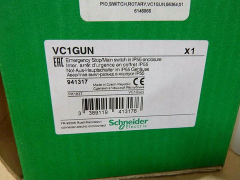 Schneider Electric VC1GUN Picture TeSys Vario Enclosed Emergency Switch 20 Amp - Royal Equipment SCHNEIDER