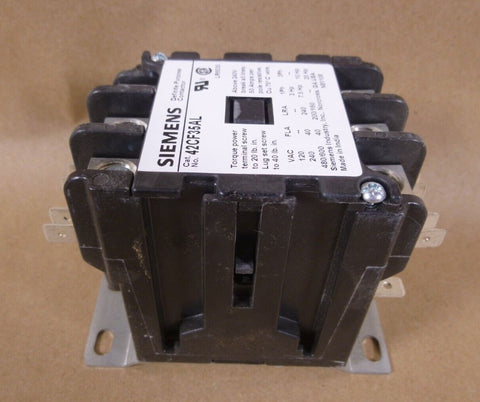 Siemens 42CF35AL Definite Purpose Contactor 3Pole 40A 277V - Royal Equipment Siemens