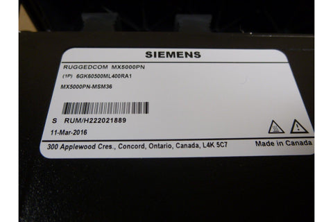 SIEMENS 6GK6050 - 0ML40 - 0RA1 Ruggedcom Module 2x 1000LX Singlemode MX5000PN MSM36 - Royal Equipment Royal Equipment