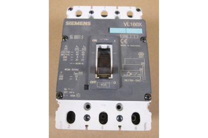 SIEMENS VL160X CIRCUIT BREAKER 40 AMPS 3VL1704-1DA33-0AA0-Z NEW | Electrical MRO Replacement Parts &amp; Components and Commercial Electrical Supplies Company