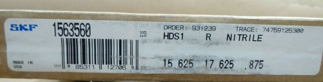 SKF 1563560 Single Lip Oil Seal - Solid, 15.625" ID 17.625" OD, 0.875" W, HDS1 | Industrial MRO Replacement Parts, Manufacturing Machine Parts &amp; Components, Heavy Equipment Parts Supplier