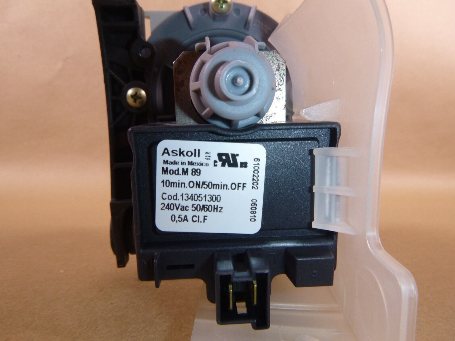 Special Voltage Washer Drain Pump Genuine Askoll Model M89, 240 Volt 50/60 Hz. | Industrial MRO Replacement Parts, Manufacturing Machine Parts &amp; Components, Heavy Equipment Parts Supplier