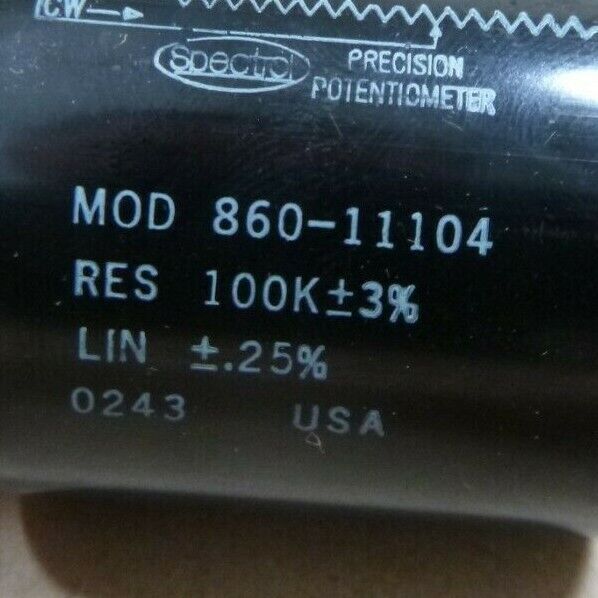 SPECTROL 860-11104 ROTARY POTENTIOMETER 100KOHM 10-TURNS | Electrical MRO Replacement Parts &amp; Components and Commercial Electrical Supplies Company