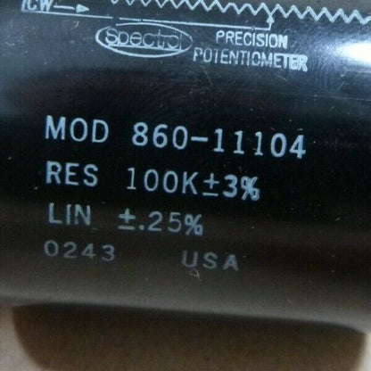 SPECTROL 860-11104 ROTARY POTENTIOMETER 100KOHM 10-TURNS | Electrical MRO Replacement Parts &amp; Components and Commercial Electrical Supplies Company