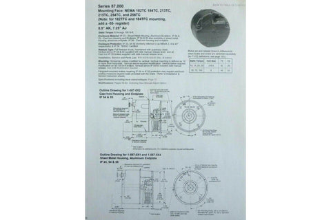 Stearns Navy Brake 108768200HBC, 87,600 Series Brake, 105 Ft. Lb., IP54 - Royal Equipment STEARNSMagnetic Brakes