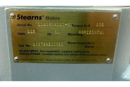 Stearns Navy Brake 108768200HBC, 87,600 Series Brake, 105 Ft. Lb., IP54 | Industrial Electric Motors, Pumps &amp; Parts