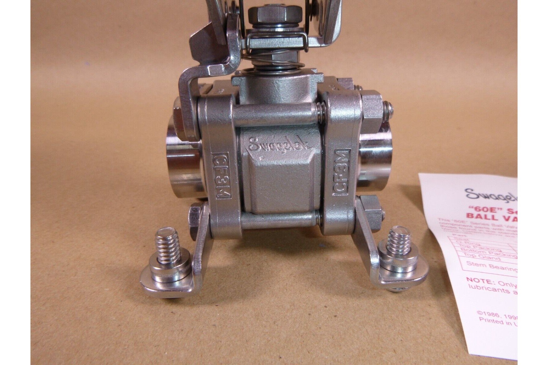 Swagelok 3-Piece 60E Series Ball Valve, 3/8" FNPT, Oval Handle SS-63EMS6-LLK-MB | Industrial MRO Replacement Parts, Manufacturing Machine Parts &amp; Components, Heavy Equipment Parts Supplier