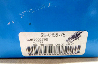 Swagelok SS-CHS6-75, 75 psig SS Poppet 6000 psig Check Valve, 3/8" Tube | Industrial MRO Replacement Parts, Manufacturing Machine Parts &amp; Components, Heavy Equipment Parts Supplier