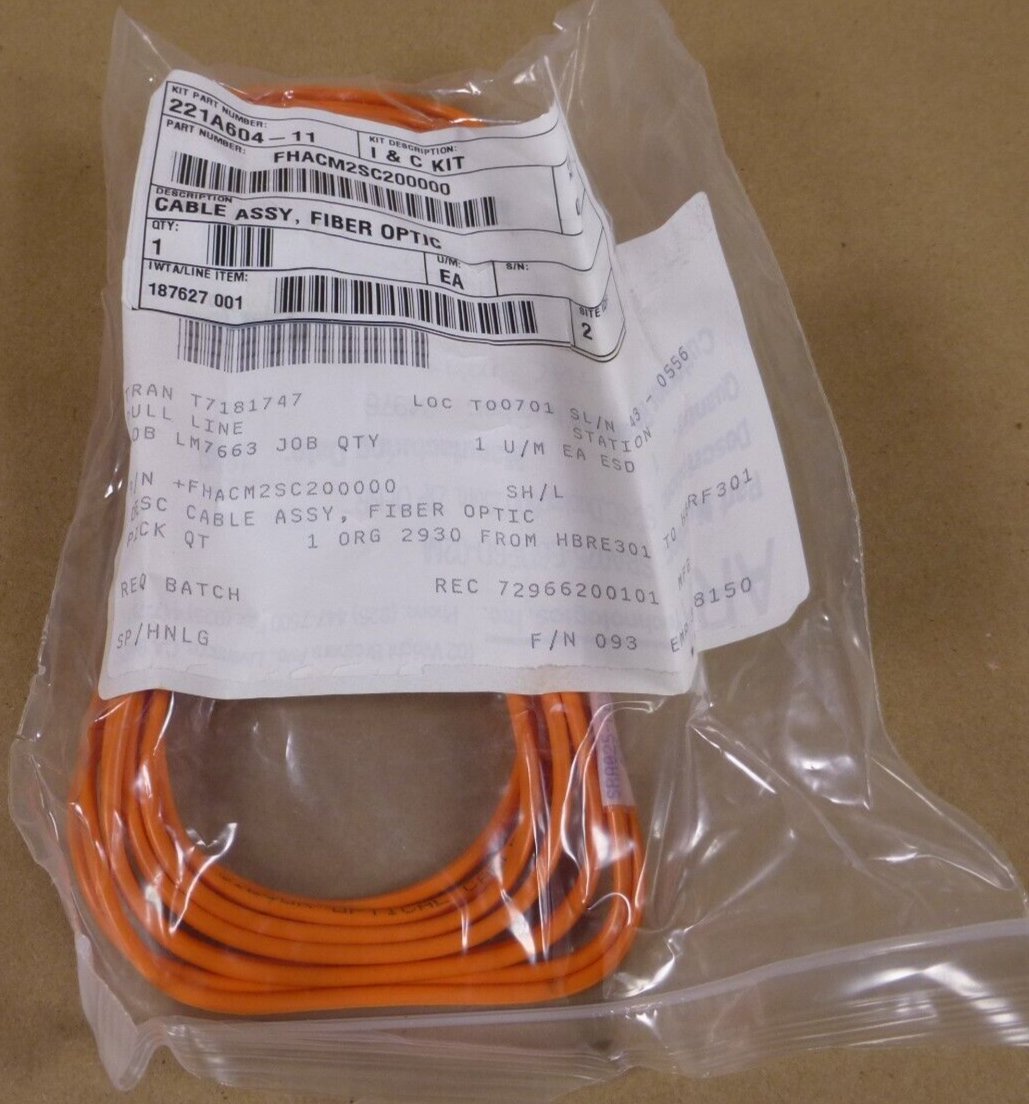 Systran FHACM2SC2000-00 Fiber Optic Cable FHACM2S2000-0 , 6020-01-464-6288 | Industrial MRO Replacement Parts, Manufacturing Machine Parts &amp; Components, Heavy Equipment Parts Supplier