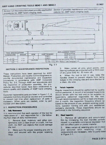 TE Connectivity / AMP 58342 - 1 Hand Crimper Tool Rectangular Contacts S.A.H.T. - Royal Equipment Royal Equipment