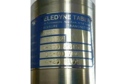 TELEDYNE TABER PRESSURE TRANSMITTER 2002, 0-300 PSIS, 15-40 VDC, 4-20 MADC | Electrical MRO Replacement Parts &amp; Components and Commercial Electrical Supplies Company