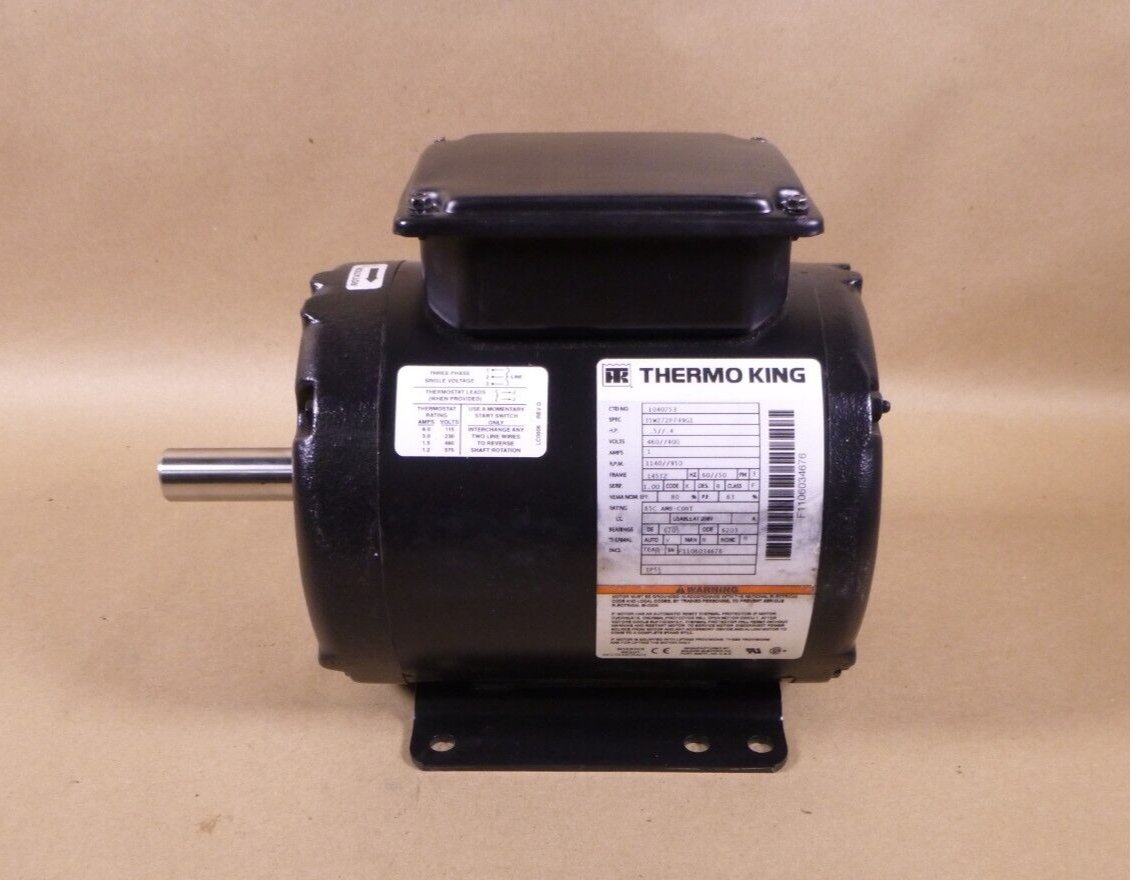 Thermo King 1040753, 104-0753 Container Reefer Electric Motor .5/.4 HP, 3 Phase | Industrial Electric Motors, Pumps &amp; Parts