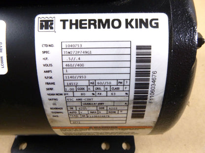 Thermo King 1040753, 104-0753 Container Reefer Electric Motor .5/.4 HP, 3 Phase | Industrial Electric Motors, Pumps &amp; Parts