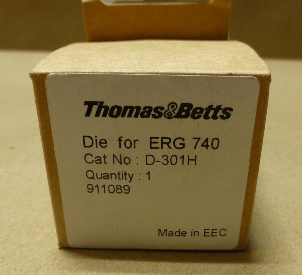 THOMAS &amp; BETTS D-301H DIE FOR ERG740 CRIMPER CRIMP TOOL RSK301 YELLOW | Industrial MRO Tools and Replacement Industrial Equipment Components