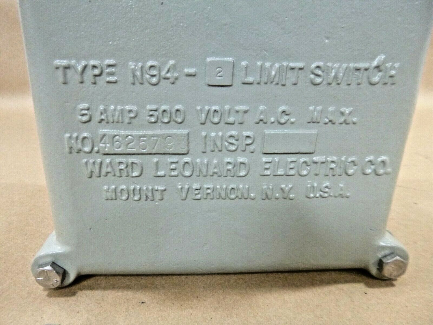 U.S. Navy Limit Switch Type N94-2, Ward Leonard 5930-00-258-4241, 13761-101-1 | Electrical MRO Replacement Parts &amp; Components and Commercial Electrical Supplies Company
