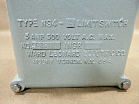 U.S. Navy Limit Switch Type N94 - 2, Ward Leonard 5930 - 00 - 258 - 4241, 13761 - 101 - 1 - Royal Equipment US NAVY