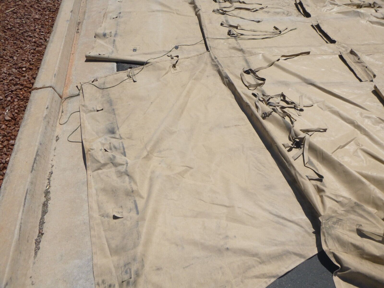 USED LMTV MTV M1078 M1081 M1082 Tan Cargo Cover 12420281-015 , 2540-01-460-2337 | Genuine FMTV Replacement Parts, LMTV Parts For Sale and Military Surplus Medium Tactical Vehicle Parts &amp; Components