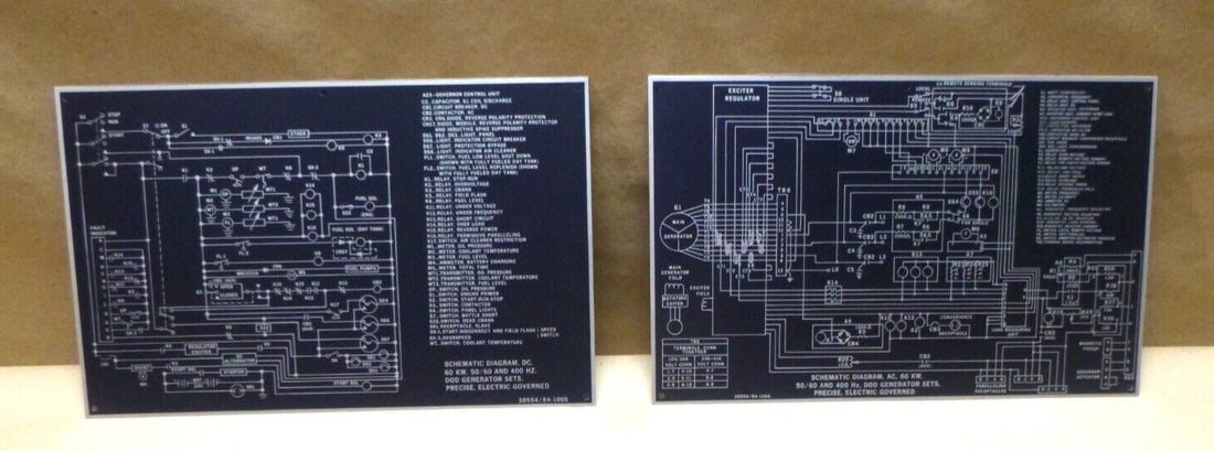 USGI 60 KW MEP Generator 50/60 &amp; 400 Hz. Aluminum Schematic Diagram Nameplates | Genuine MEP Generator Replacement Parts and Military Surplus Generator Parts