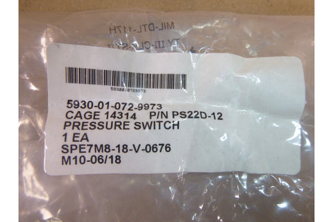 USGI Abrams M - 1 Fuel Pressure Switch 12273320, 5930 - 01 - 072 - 9973 - Royal Equipment Royal Equipment