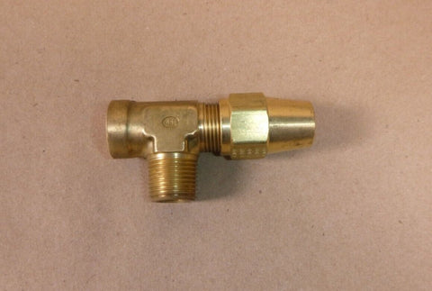 USGI M939 5 - Ton Truck Front Air Brake Valve Pipe To Tube Brass Tee MS39189 - 2 - Royal Equipment USGI