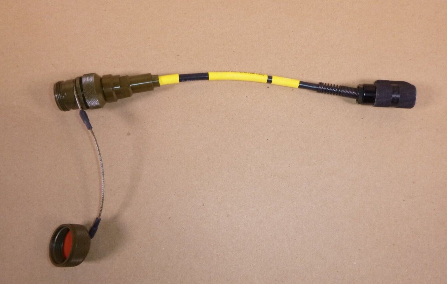 USGI M998 FMTV Cat5e Ruggedized RJ45 Receptacle To 6 Pin 12" Audio Cable | Genuine FMTV Replacement Parts, LMTV Parts For Sale and Military Surplus Medium Tactical Vehicle Parts &amp; Components