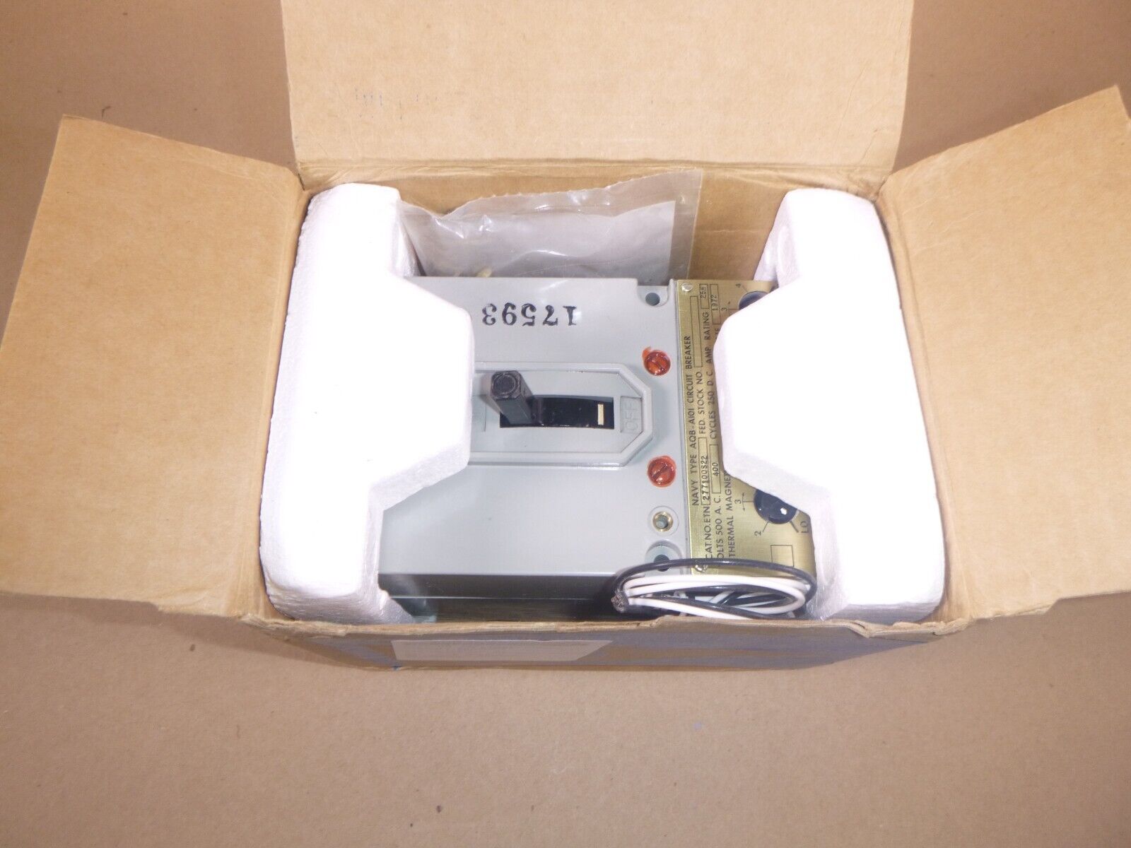 USGI Navy Type AQB-A101 Molded Case Circuit Breaker ETN277100S22, 25 Amp 400 Hz. | Electrical MRO Replacement Parts &amp; Components and Commercial Electrical Supplies Company