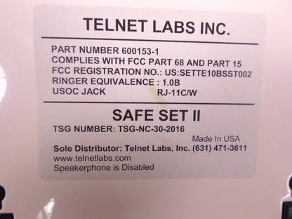 USGI Safe Set II TSG Approved TSG-NC-30-20 Single Line Adv. Analog Telephone | Electrical MRO Replacement Parts &amp; Components and Commercial Electrical Supplies Company