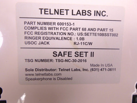 USGI Safe Set II TSG Approved TSG - NC - 30 - 20 Single Line Adv. Analog Telephone - Royal Equipment TELNET