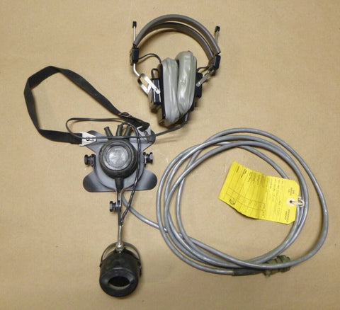 USGI Vintage WW2 Style Dynalec Naval Talker Headset W/ Chest Microphone - 5 Pin *UNTESTED FOR PARTS* - Royal Equipment DYNALEC