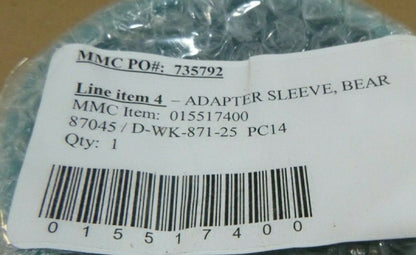 WALZ &amp; KRENZER D-WK-871-25 BEARING SLEEVE ADAPTER MARINE , 3110-01-551-7400 | Industrial MRO Replacement Parts, Manufacturing Machine Parts &amp; Components, Heavy Equipment Parts Supplier