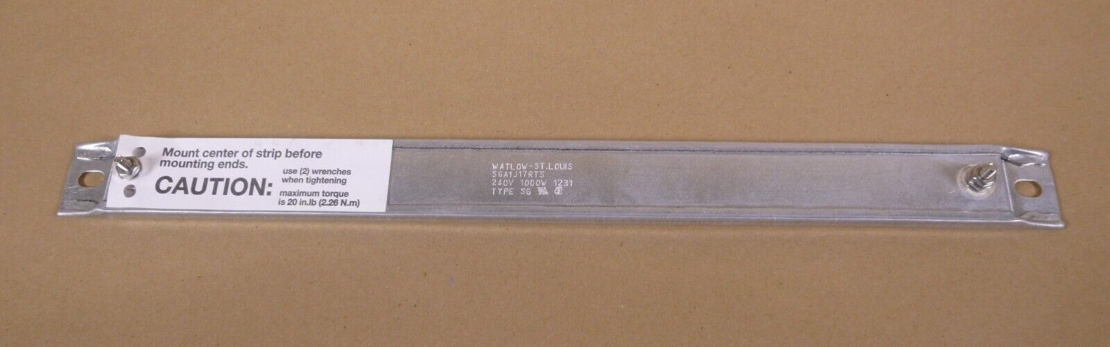 WATLOW SGA1J17RT5 Type SG Strip Heater 240VAC 1000W, 17-7/8" L X 1-1/2" W X 3/8" | Industrial MRO Replacement Parts, Manufacturing Machine Parts &amp; Components, Heavy Equipment Parts Supplier