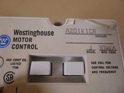 Westinghouse Motor Control A201K1CR Non-Reversing Contactor , 3 Pole , 27A ,10HP | Electrical MRO Replacement Parts &amp; Components and Commercial Electrical Supplies Company