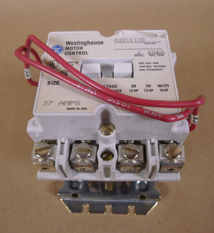 Westinghouse Motor Control A201K1CR Non-Reversing Contactor , 3 Pole , 27A ,10HP | Electrical MRO Replacement Parts &amp; Components and Commercial Electrical Supplies Company