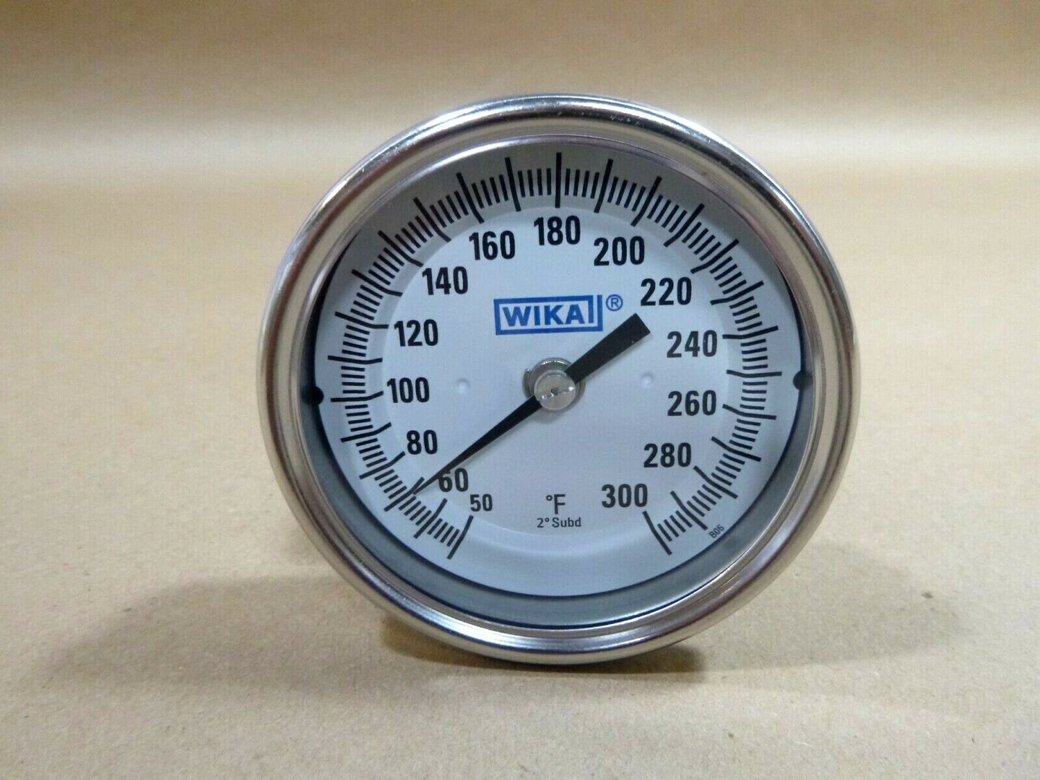 Wika TI.32 Adj. Angle Bi-Metal SS Thermometer 3" Face 6" Stem 50-300 Deg F | Industrial MRO Replacement Parts, Manufacturing Machine Parts &amp; Components, Heavy Equipment Parts Supplier