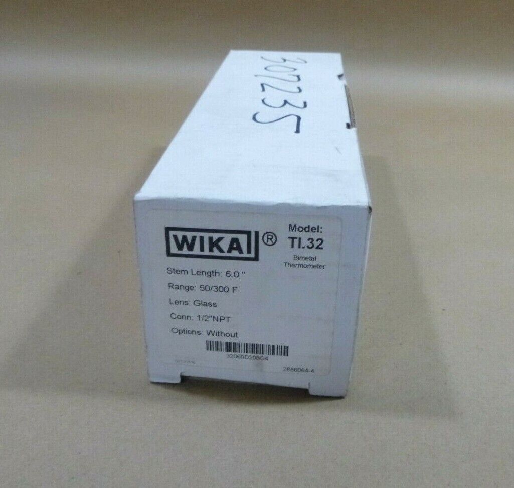 Wika TI.32 Adj. Angle Bi-Metal SS Thermometer 3" Face 6" Stem 50-300 Deg F | Industrial MRO Replacement Parts, Manufacturing Machine Parts &amp; Components, Heavy Equipment Parts Supplier