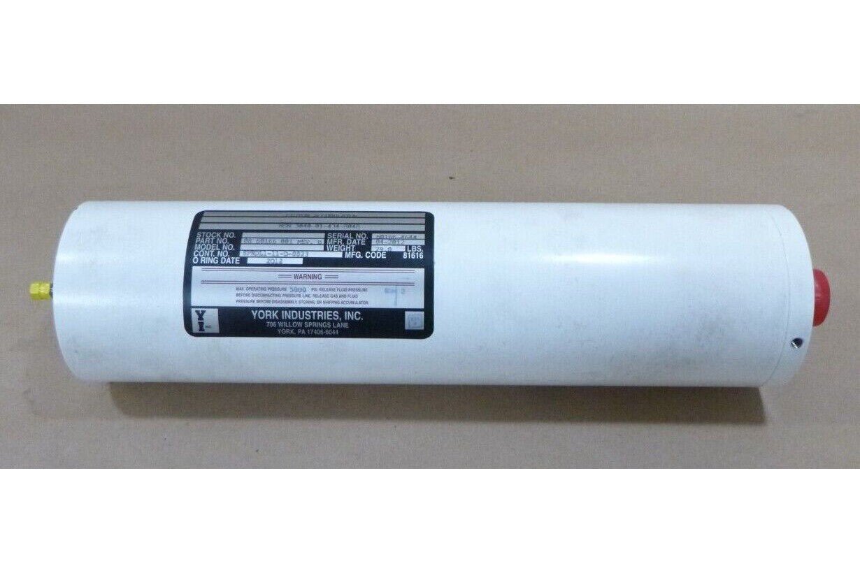 YORK INDUSTRIES 0860166001 REV B PISTON ACCUMULATOR 13211E8902 3040-01-434-8048 | Industrial MRO Replacement Parts, Manufacturing Machine Parts &amp; Components, Heavy Equipment Parts Supplier
