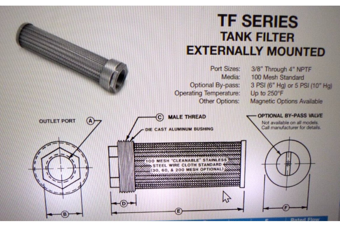 Zinga Externally Mounted TF Series Hydraulic Tank Filter 1-7/8"-12 Outlet 21 GPM | Industrial MRO Replacement Parts, Manufacturing Machine Parts &amp; Components, Heavy Equipment Parts Supplier